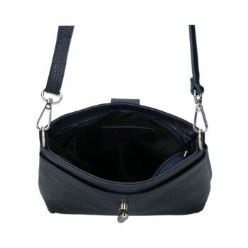 Dámská kožená crossbody kabelka tmavě modrá - Delami Vera Pelle Rikkita