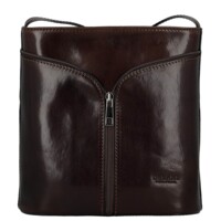 Dámská kožená crossbody kabelka tmavě hnědá - Delami Vera Pelle Nemia