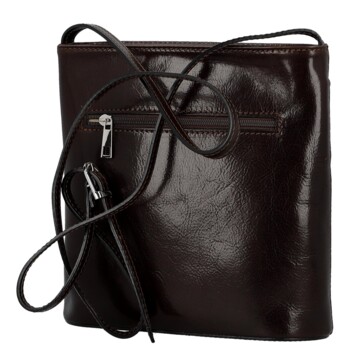 Dámská kožená crossbody kabelka tmavě hnědá - Delami Vera Pelle Nemia