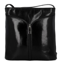 Dámská kožená crossbody kabelka černá - Delami Vera Pelle Nemia