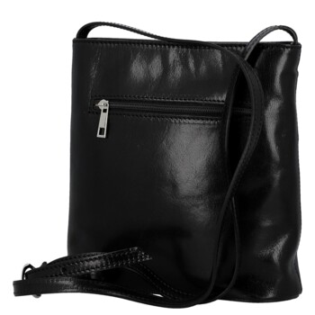 Dámská kožená crossbody kabelka černá - Delami Vera Pelle Nemia