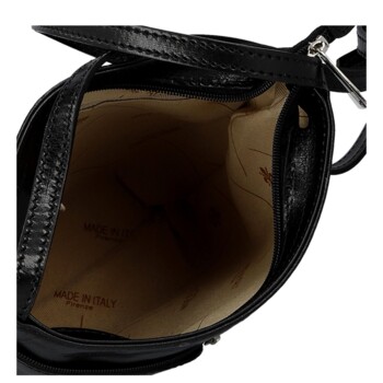 Dámská kožená crossbody kabelka černá - Delami Vera Pelle Nemia