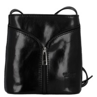 Dámská kožená crossbody kabelka černá - Delami Vera Pelle Orsolya 