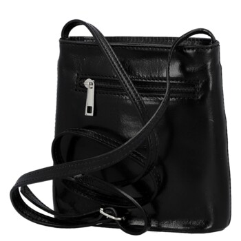 Dámská kožená crossbody kabelka černá - Delami Vera Pelle Orsolya 