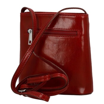 Dámská kožená crossbody kabelka červená - Delami Vera Pelle Orsolya 