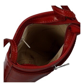 Dámská kožená crossbody kabelka červená - Delami Vera Pelle Orsolya 