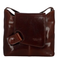 Dámská kožená crossbody kabelka hnědá - Delami Vera Pelle Belisa