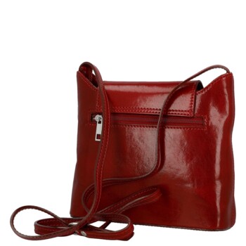 Dámská kožená crossbody kabelka červená - Delami Vera Pelle Belisa