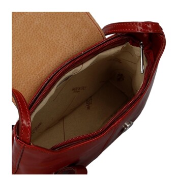 Dámská kožená crossbody kabelka červená - Delami Vera Pelle Belisa
