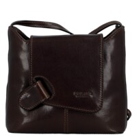 Dámská kožená crossbody kabelka tmavě hnědá - Delami Vera Pelle Belisa