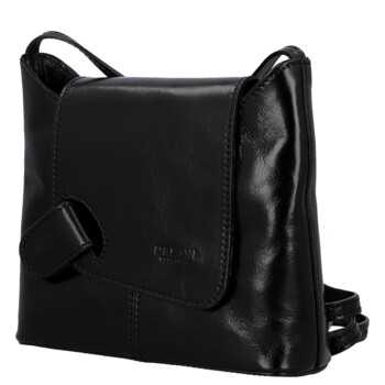 Dámská kožená crossbody kabelka černá - Delami Vera Pelle Belisa