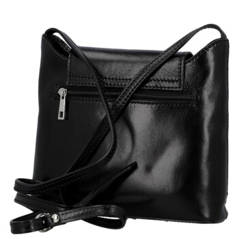 Dámská kožená crossbody kabelka černá - Delami Vera Pelle Belisa