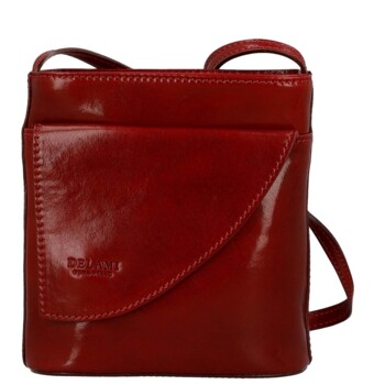 Dámská kožená crossbody kabelka červená - Delami Vera Pelle Ilaria