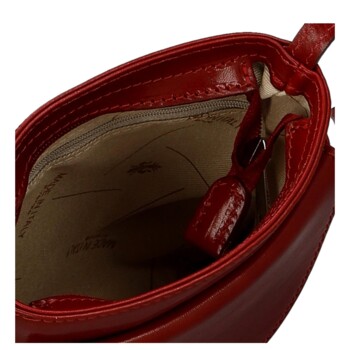 Dámská kožená crossbody kabelka červená - Delami Vera Pelle Ilaria