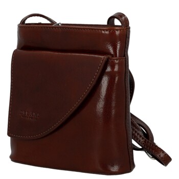 Dámská kožená crossbody kabelka hnědá - Delami Vera Pelle Ilaria