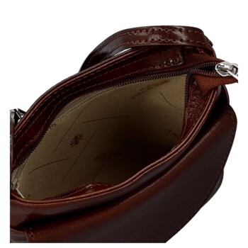 Dámská kožená crossbody kabelka hnědá - Delami Vera Pelle Ilaria