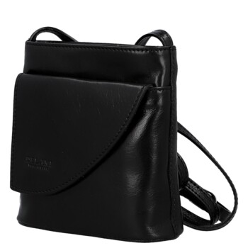 Dámská kožená crossbody kabelka černá - Delami Vera Pelle Ilaria
