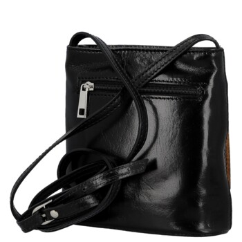 Dámská kožená crossbody kabelka černá - Delami Vera Pelle Ilaria
