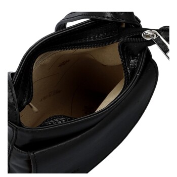 Dámská kožená crossbody kabelka černá - Delami Vera Pelle Ilaria