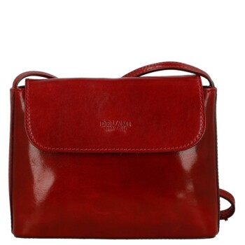 Dámská kožená crossbody kabelka červená - Delami Vera Pelle Maryam New