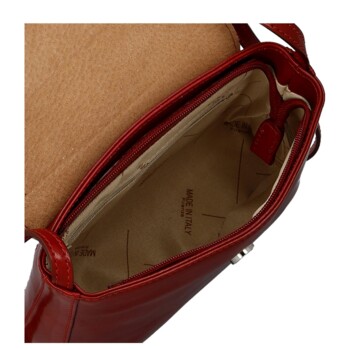 Dámská kožená crossbody kabelka červená - Delami Vera Pelle Maryam New