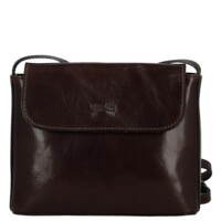 Dámská kožená crossbody kabelka tmavě hnědá - Delami Vera Pelle Maryam New