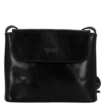 Dámská kožená crossbody kabelka černá - Delami Vera Pelle Maryam New