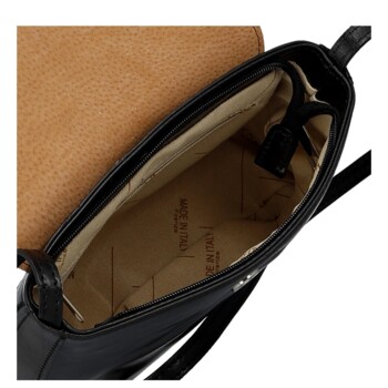Dámská kožená crossbody kabelka černá - Delami Vera Pelle Maryam New
