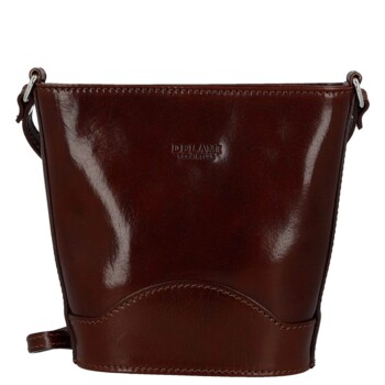 Dámská kožená crossbody kabelka hnědá - Delami Vera Pelle Saimix
