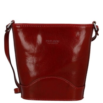 Dámská kožená crossbody kabelka červená - Delami Vera Pelle Saimix