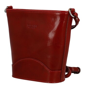 Dámská kožená crossbody kabelka červená - Delami Vera Pelle Saimix