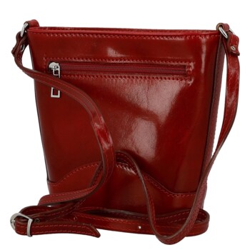 Dámská kožená crossbody kabelka červená - Delami Vera Pelle Saimix