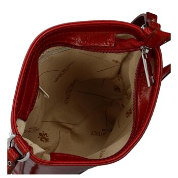Dámská kožená crossbody kabelka červená - Delami Vera Pelle Saimix