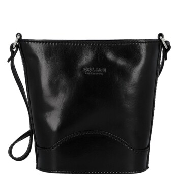 Dámská kožená crossbody kabelka černá - Delami Vera Pelle Saimix