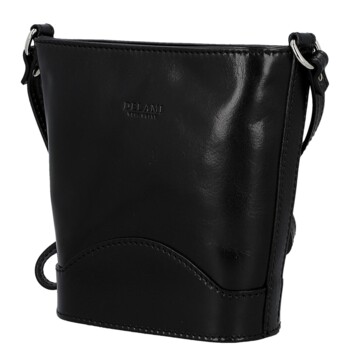Dámská kožená crossbody kabelka černá - Delami Vera Pelle Saimix