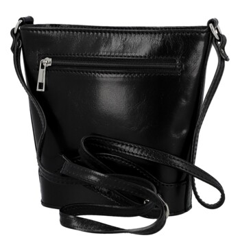 Dámská kožená crossbody kabelka černá - Delami Vera Pelle Saimix