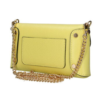 Dámská kožená crossbody kabelka žlutá - Delami Vera Pelle Eryka