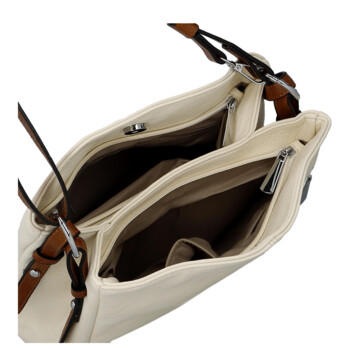 Dámská crossbody kabelka krémová - Coveri Nelli