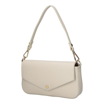 Dámská kožená kabelka na rameno krémová - Delami Vera Pelle Aksely
