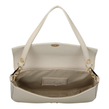 Dámská kožená kabelka na rameno krémová - Delami Vera Pelle Aksely