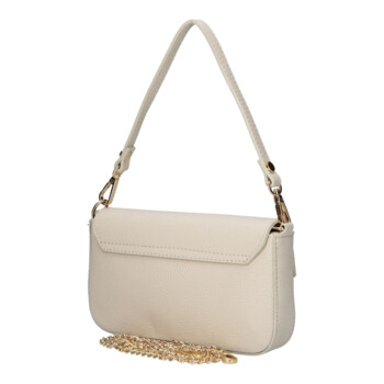 Dámská kožená kabelka na rameno krémová - Delami Vera Pelle Aksely