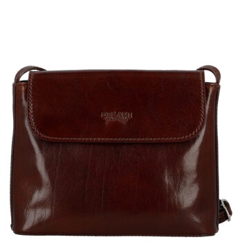 Dámská kožená crossbody kabelka hnědá - Delami Vera Pelle Maryam New
