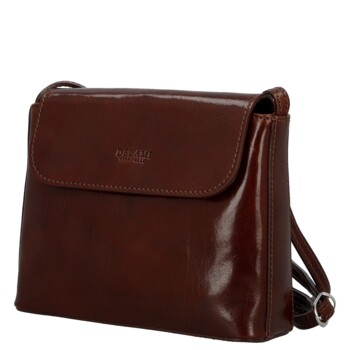 Dámská kožená crossbody kabelka hnědá - Delami Vera Pelle Maryam New