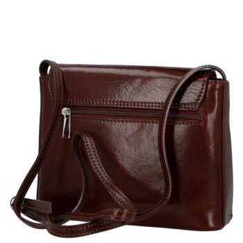 Dámská kožená crossbody kabelka hnědá - Delami Vera Pelle Maryam New