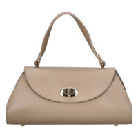 Dámská kožená crossbody kabelka taupe - Delami Vera Pelle Koleta