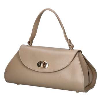 Dámská kožená crossbody kabelka taupe - Delami Vera Pelle Koleta