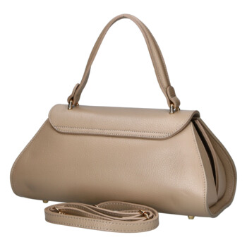 Dámská kožená crossbody kabelka taupe - Delami Vera Pelle Koleta