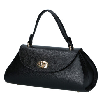 Dámská kožená crossbody kabelka černá - Delami Vera Pelle Koleta