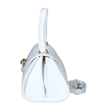 Dámská kožená crossbody kabelka bílá - Delami Vera Pelle Koleta