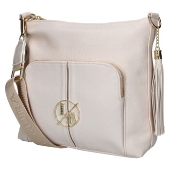 Dámská crossbody kabelka béžová - Laura Biaggi Magia